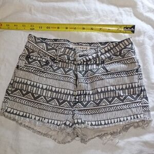 Bullhead Denim Co. Geometric Black and White Jean Shorts